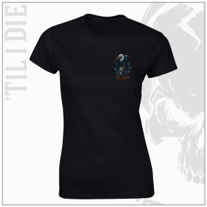 Crystal Palace Style Ladies Black T-Shirt (Pocket Print)