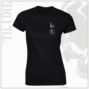 Tottenham Style Ladies Black T-Shirt (Pocket Print)