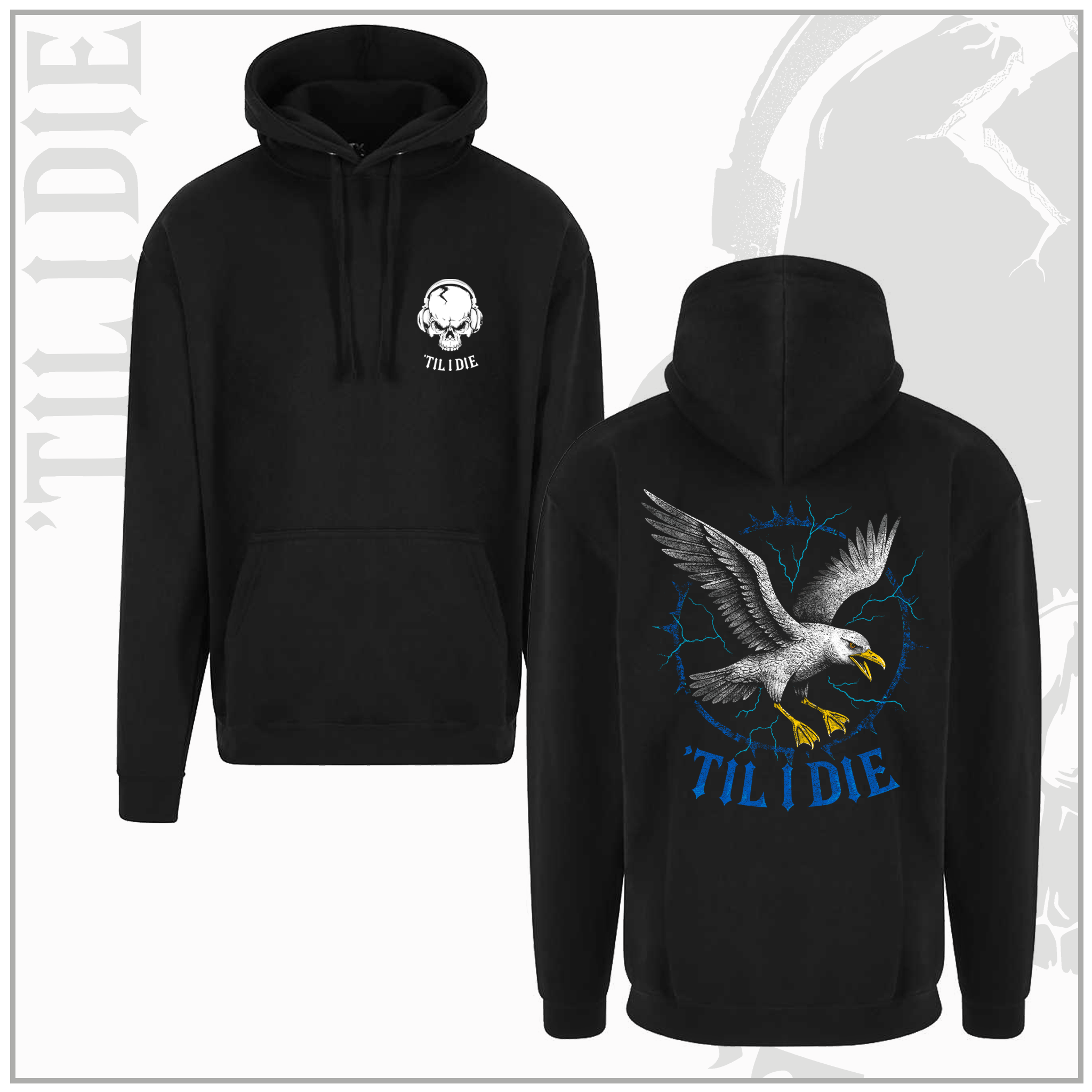 Brighton Style Unisex Black Pullover Hoodie