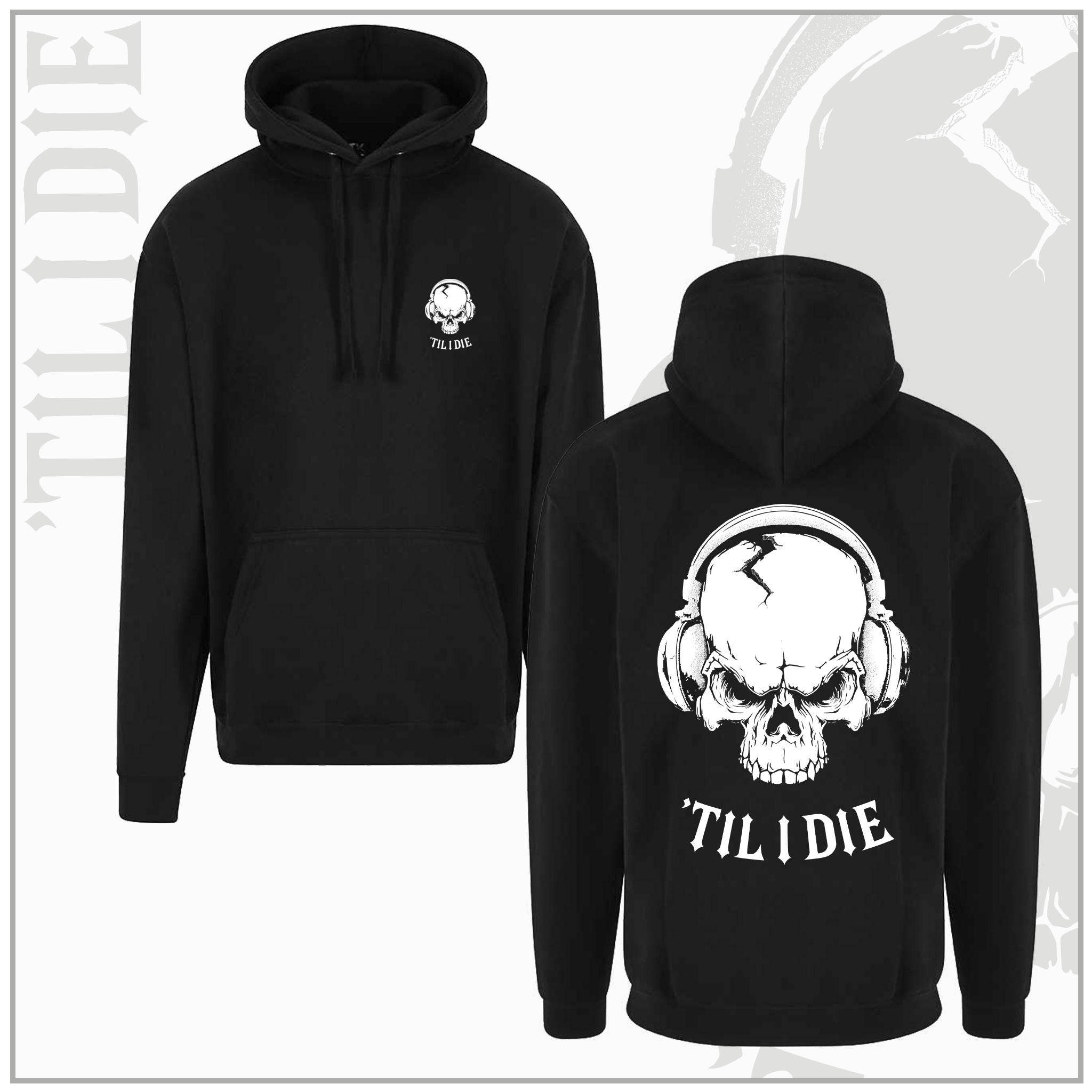 'Til I Die Skull Logo Unisex Black Pullover Hoodie