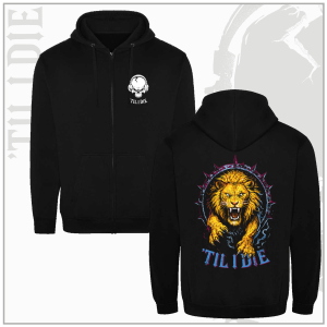 Aston Villa Style Unisex Black Zip-Up Hoodie