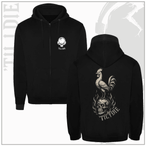 Tottenham Style Unisex Black Zip-Up Hoodie